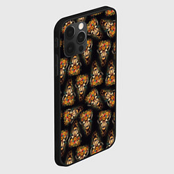 Чехол для iPhone 12 Pro Паттерн жираф с цветами: арт нейросети, цвет: 3D-черный — фото 2