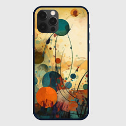 Чехол для iPhone 12 Pro Абстрактная гранжевая композиция с пятнами: арт не, цвет: 3D-черный