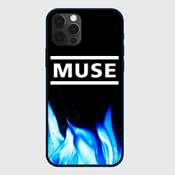 Чехол для iPhone 12 Pro Muse blue fire, цвет: 3D-черный