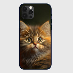 Чехол для iPhone 12 Pro Пушистый рыжий котенок, цвет: 3D-черный