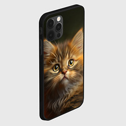 Чехол для iPhone 12 Pro Пушистый рыжий котенок, цвет: 3D-черный — фото 2
