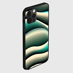 Чехол для iPhone 12 Pro Зеленая плавная волна, цвет: 3D-черный — фото 2