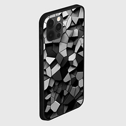 Чехол для iPhone 12 Pro Серые стальные плиты, цвет: 3D-черный — фото 2