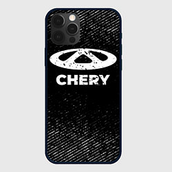 Чехол для iPhone 12 Pro Chery с потертостями на темном фоне, цвет: 3D-черный