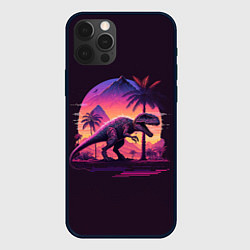 Чехол для iPhone 12 Pro Retrowave Trex, цвет: 3D-черный