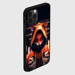 Чехол для iPhone 12 Pro Кицунэ на фоне храма - пагоды, цвет: 3D-черный — фото 2