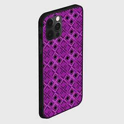 Чехол для iPhone 12 Pro Геометрический узор в пурпурных и лиловых тонах, цвет: 3D-черный — фото 2
