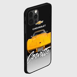 Чехол для iPhone 12 Pro Американская машина Chevrolet Corvette 70-х годов, цвет: 3D-черный — фото 2