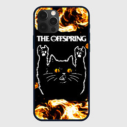 Чехол для iPhone 12 Pro The Offspring рок кот и огонь, цвет: 3D-черный