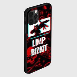 Чехол для iPhone 12 Pro Limp Bizkit rock glitch, цвет: 3D-черный — фото 2