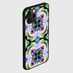 Чехол для iPhone 12 Pro Разноцветная мраморная мозаика, цвет: 3D-черный — фото 2