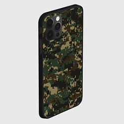 Чехол для iPhone 12 Pro Зелено - коричневый камуфляж, цвет: 3D-черный — фото 2