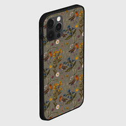 Чехол для iPhone 12 Pro Малиновки и зверобой, цвет: 3D-черный — фото 2