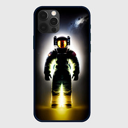 Чехол для iPhone 12 Pro Неоновый космонавт - нейросеть, цвет: 3D-черный