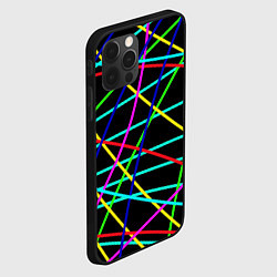 Чехол для iPhone 12 Pro Яркие полосы абстракция, цвет: 3D-черный — фото 2