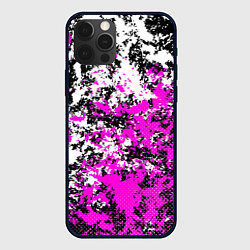 Чехол для iPhone 12 Pro Розово белая краска, цвет: 3D-черный