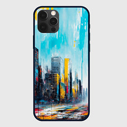 Чехол для iPhone 12 Pro Палитра города, цвет: 3D-черный
