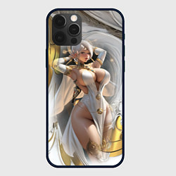 Чехол для iPhone 12 Pro Девушка с аппетитными формами в золотом, цвет: 3D-черный