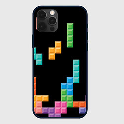 Чехол для iPhone 12 Pro Тетрис падающие блоки, цвет: 3D-черный