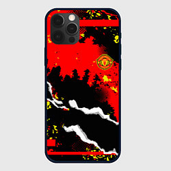 Чехол для iPhone 12 Pro ФК Манчестер Юнайтед команда, цвет: 3D-черный
