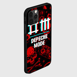 Чехол для iPhone 12 Pro Depeche Mode rock glitch, цвет: 3D-черный — фото 2