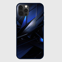 Чехол для iPhone 12 Pro Blue black background, цвет: 3D-черный
