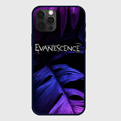 Чехол для iPhone 12 Pro Evanescence neon monstera, цвет: 3D-черный