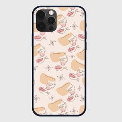 Чехол для iPhone 12 Pro Силуэт лица - абстракция, цвет: 3D-черный