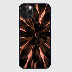 Чехол для iPhone 12 Pro Тёмный цветочный паттерн, цвет: 3D-черный