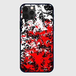 Чехол для iPhone 12 Pro Красная и белая краска, цвет: 3D-черный