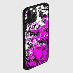 Чехол для iPhone 12 Pro Белая и розовая краска, цвет: 3D-черный — фото 2