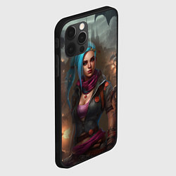 Чехол для iPhone 12 Pro Jinx art Arcane League of Legends fantasy, цвет: 3D-черный — фото 2
