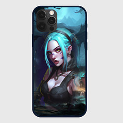 Чехол для iPhone 12 Pro Jinx art fantasy, цвет: 3D-черный