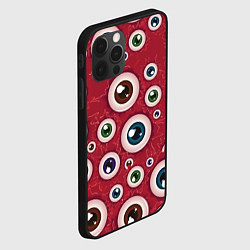 Чехол для iPhone 12 Pro Множество жутких глаз, цвет: 3D-черный — фото 2