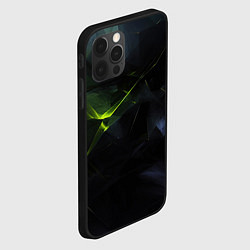 Чехол для iPhone 12 Pro Black green elements, цвет: 3D-черный — фото 2