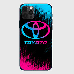 Чехол для iPhone 12 Pro Toyota - neon gradient, цвет: 3D-черный