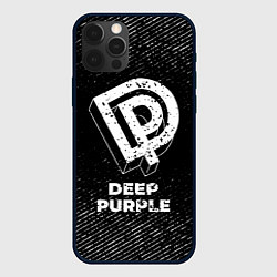 Чехол для iPhone 12 Pro Deep Purple с потертостями на темном фоне, цвет: 3D-черный