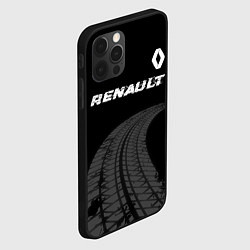 Чехол для iPhone 12 Pro Renault speed на темном фоне со следами шин: симво, цвет: 3D-черный — фото 2