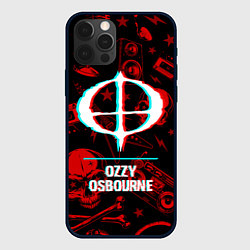 Чехол для iPhone 12 Pro Ozzy Osbourne rock glitch, цвет: 3D-черный