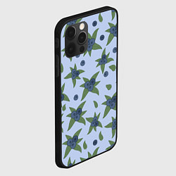 Чехол для iPhone 12 Pro Ягода - голубика на листьях, цвет: 3D-черный — фото 2