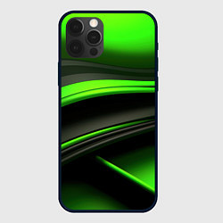Чехол для iPhone 12 Pro Black green textureпоп, цвет: 3D-черный