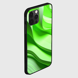Чехол для iPhone 12 Pro Светлые зеленые волны, цвет: 3D-черный — фото 2