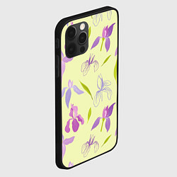 Чехол для iPhone 12 Pro Фиолетовые лилии, цвет: 3D-черный — фото 2