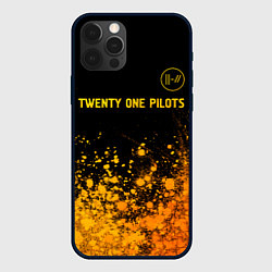 Чехол для iPhone 12 Pro Twenty One Pilots - gold gradient: символ сверху, цвет: 3D-черный
