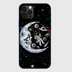 Чехол для iPhone 12 Pro Космические качели - череп, цвет: 3D-черный