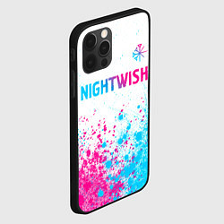 Чехол для iPhone 12 Pro Nightwish neon gradient style: символ сверху, цвет: 3D-черный — фото 2