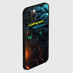 Чехол для iPhone 12 Pro Cyberpunk 2077 phantom liberty logo, цвет: 3D-черный — фото 2