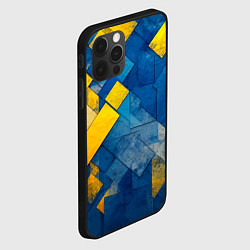 Чехол для iPhone 12 Pro Синяя и жёлтая геометрия, цвет: 3D-черный — фото 2
