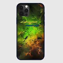 Чехол для iPhone 12 Pro Cyberpunk 2077 phantom liberty green, цвет: 3D-черный