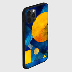 Чехол для iPhone 12 Pro Жёлтая и синяя геометрия, цвет: 3D-черный — фото 2